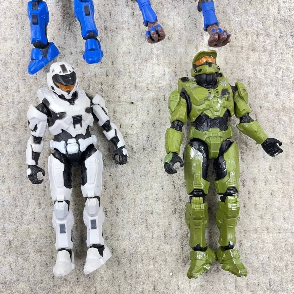 Halo Action Figure Lot Spartan Green Blue White Loose 4.5 